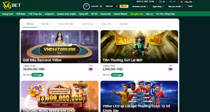 Khuyến mãi nạp tiền V9bet dành cho người chơi